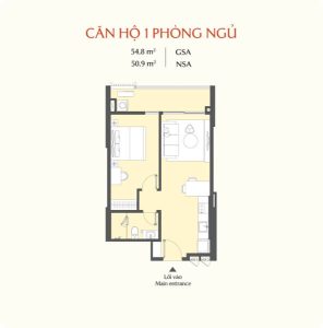 Thiết kế căn hộ 1 PN MIK Bắc Ninh