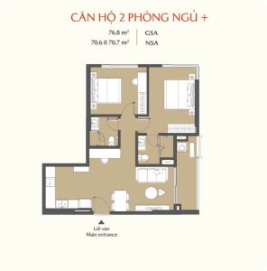 Thiết kế căn hộ 2 PN MIK Bắc Ninh